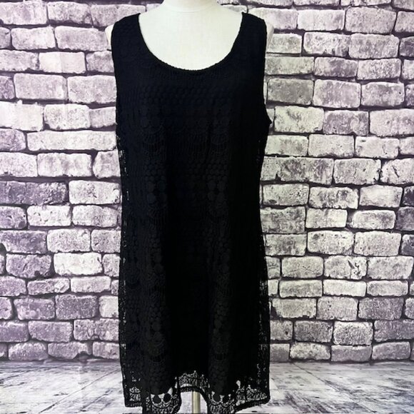 Tiana B. Dresses & Skirts - Tiana B Black Lace Sleeveless Dress Size XXL